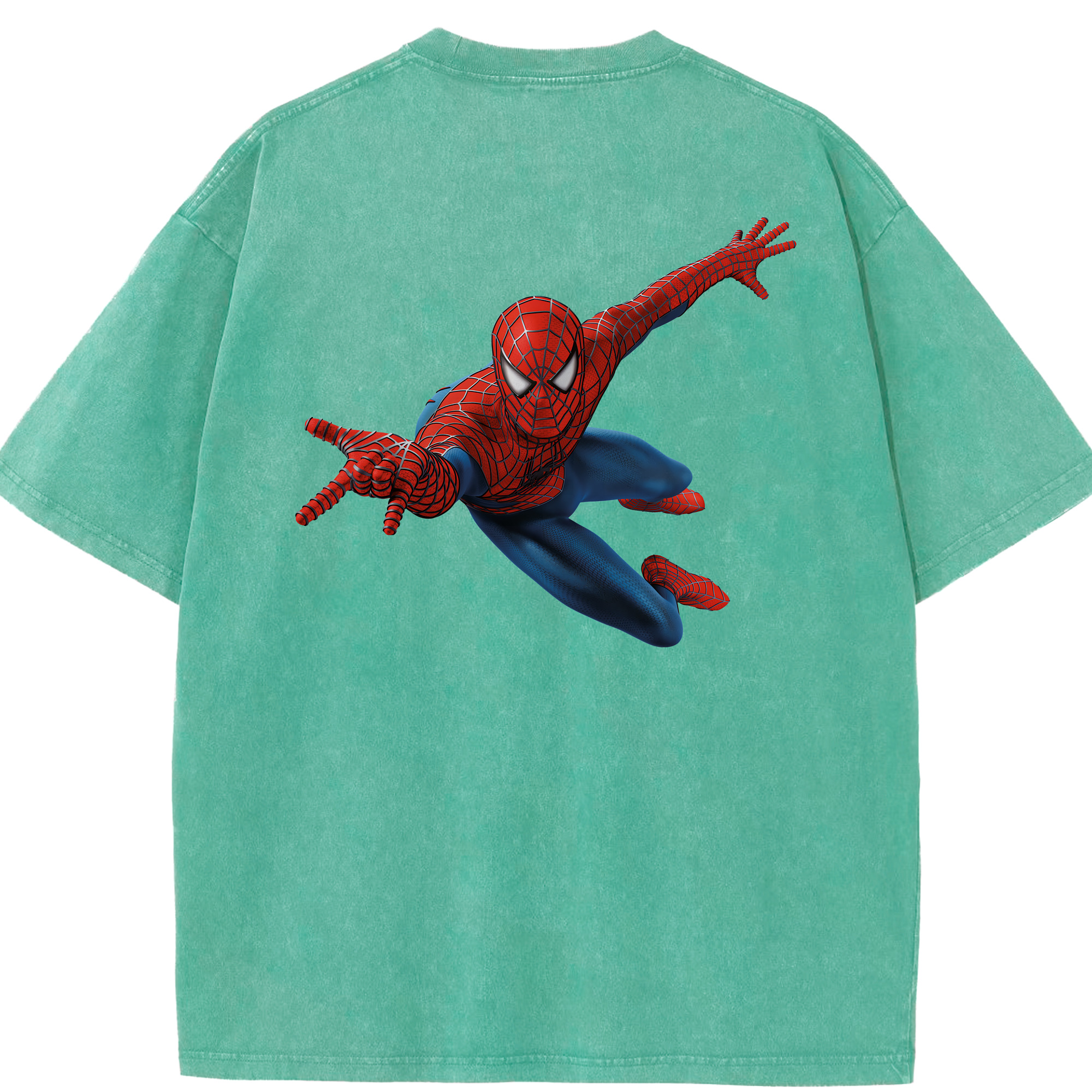 （画像用） Spider Man スパイダーマン 綿100% ヴィンテージ風 半袖Tシャツ（背面プリント）